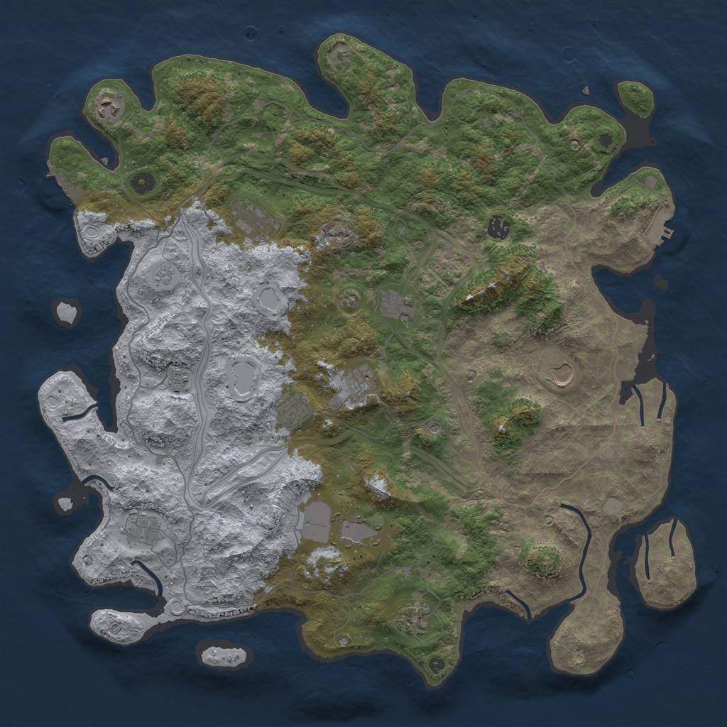 Rust Map: Procedural Map, Size: 4750, Seed: 399574820, 18 Monuments