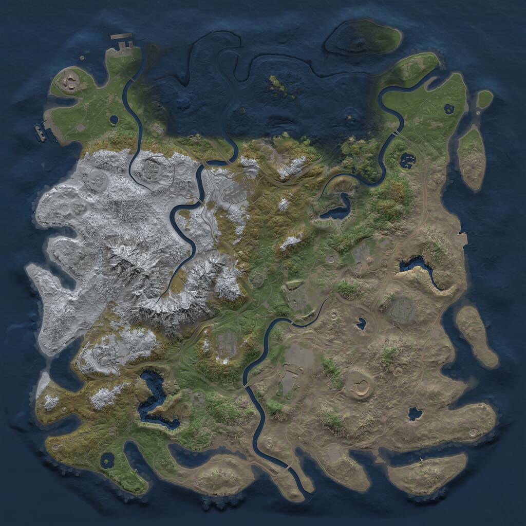 Rust Map: Procedural Map, Size: 5000, Seed: 907887423, 17 Monuments