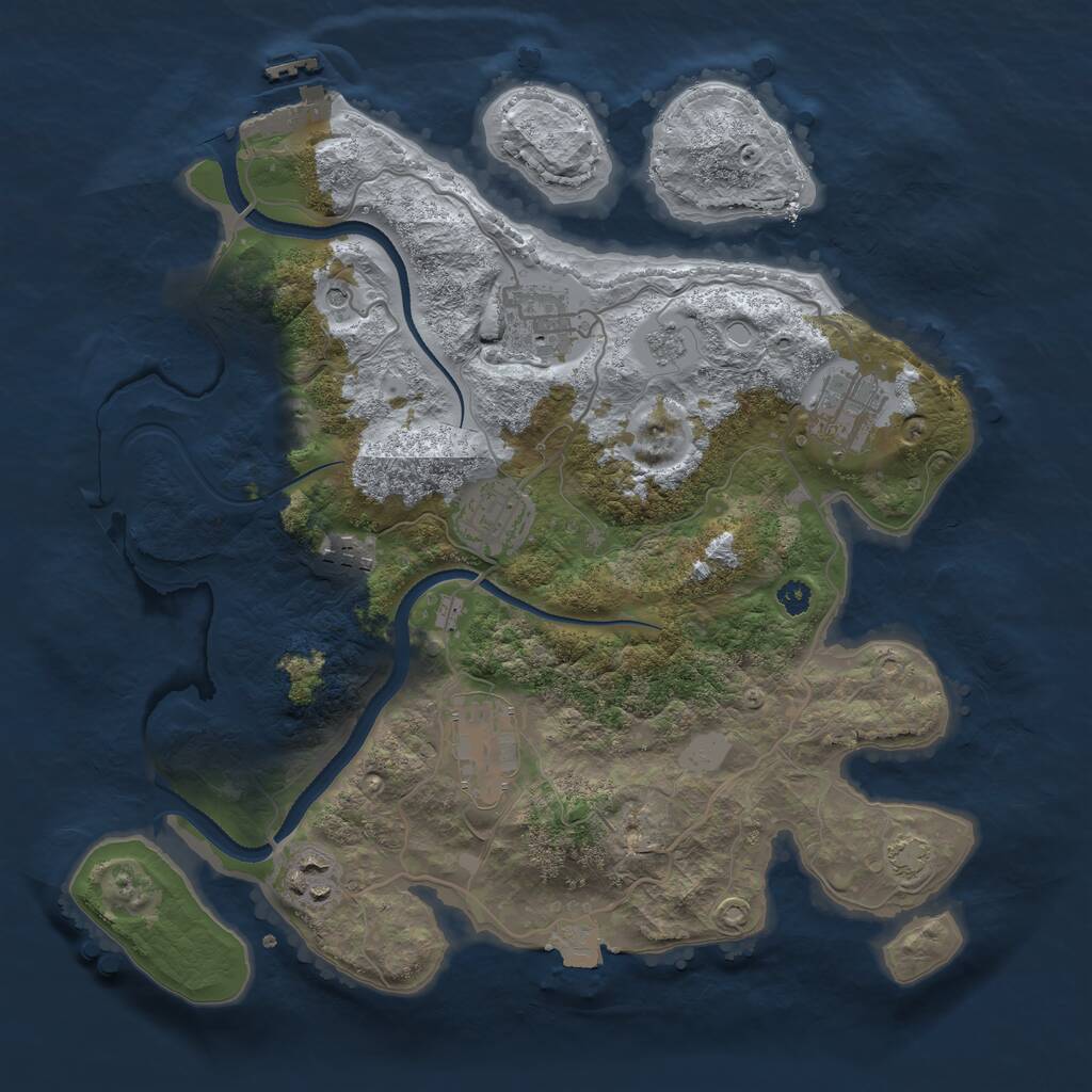 Rust Map: Procedural Map, Size: 3250, Seed: 694203, 11 Monuments