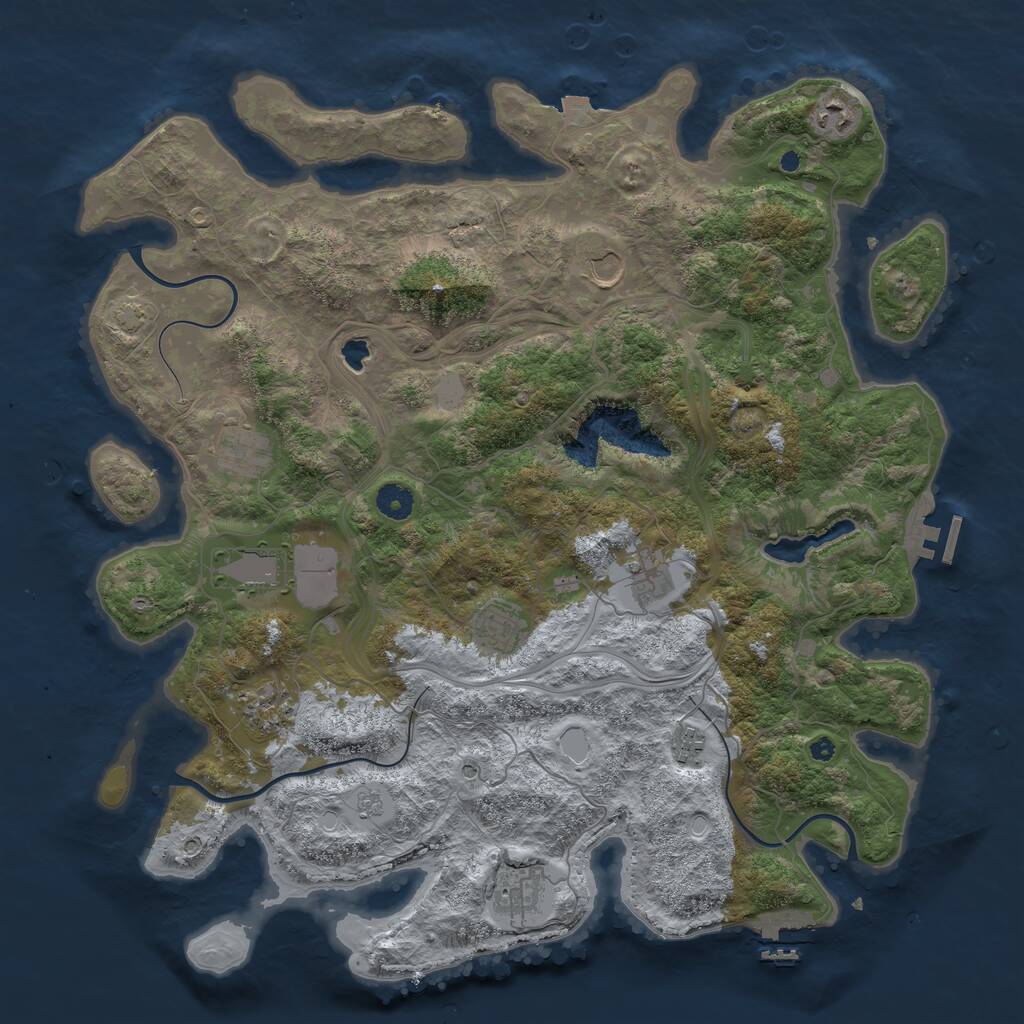 Rust Map: Procedural Map, Size: 4250, Seed: 257364637, 15 Monuments