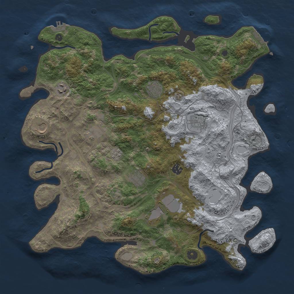 Rust Map: Procedural Map, Size: 4250, Seed: 29600, 16 Monuments