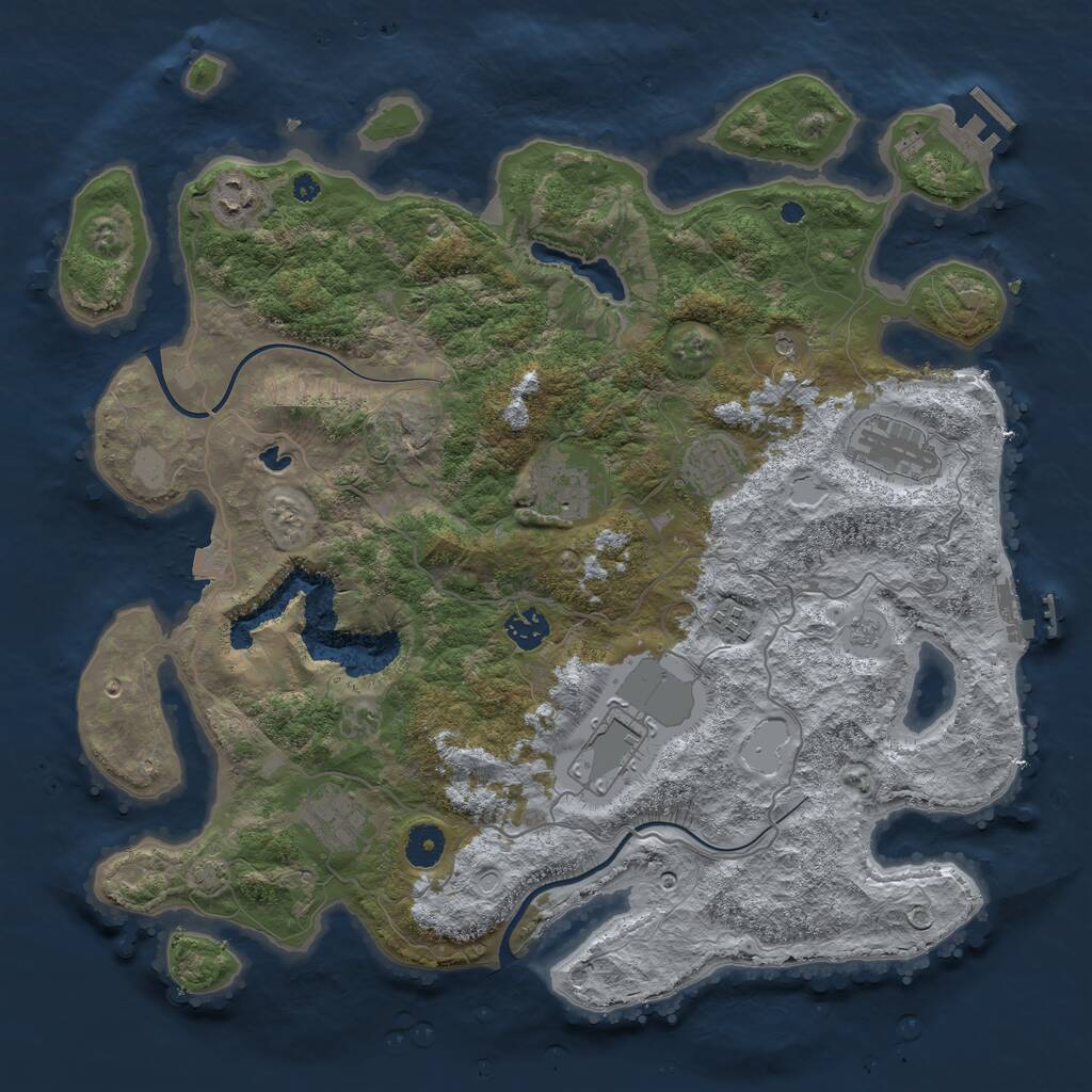 Rust Map: Procedural Map, Size: 4000, Seed: 1739802492, 14 Monuments