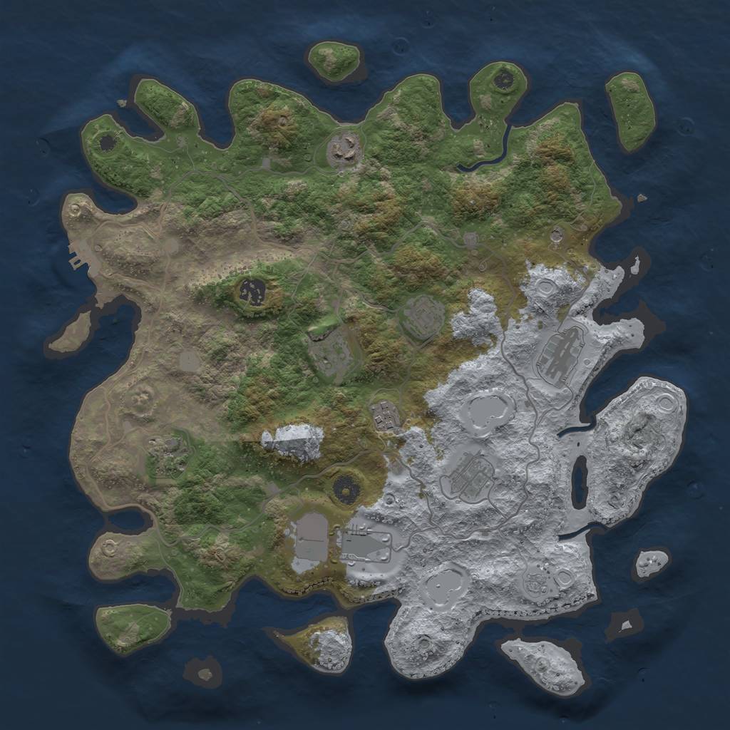 Rust Map: Procedural Map, Size: 4000, Seed: 181611704, 15 Monuments