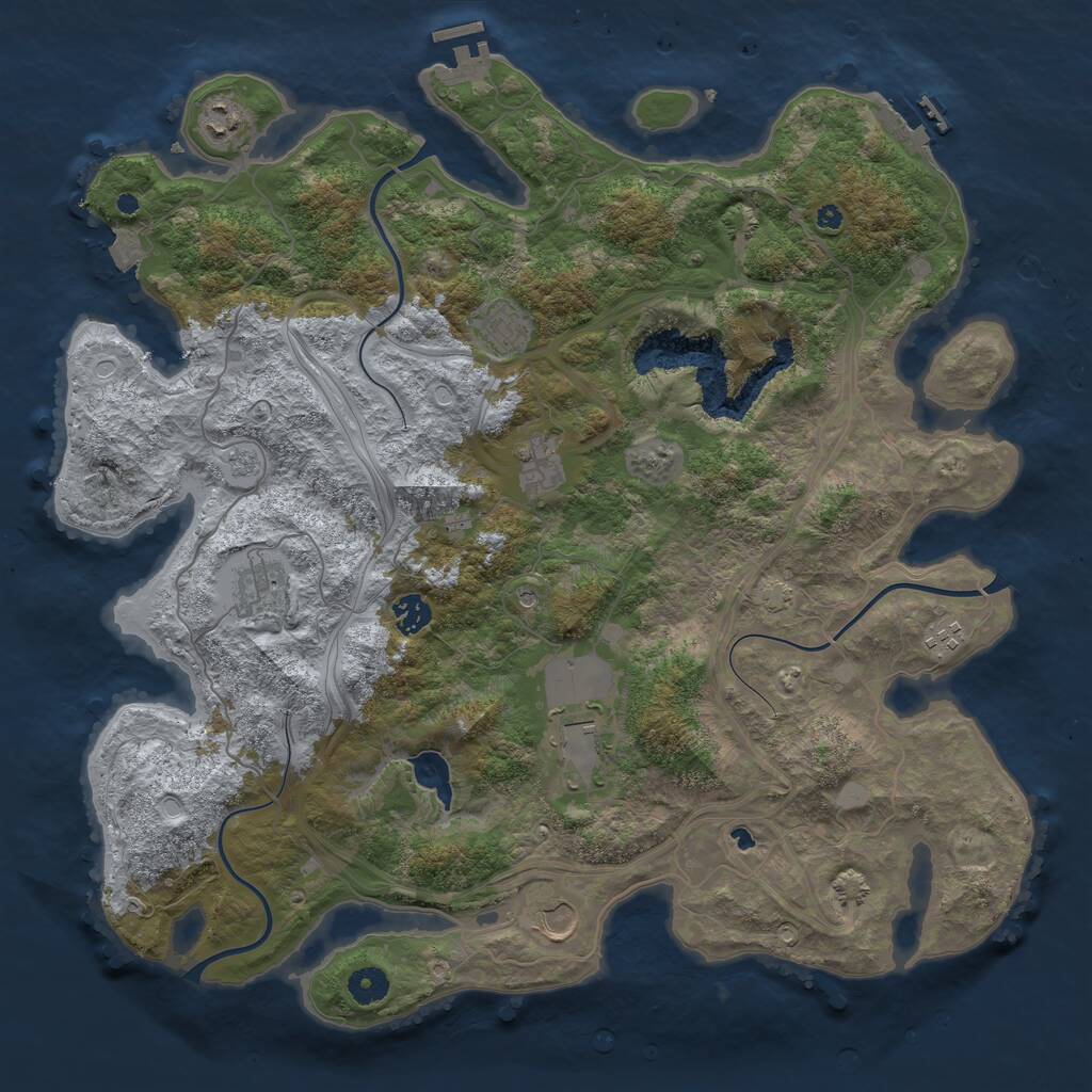 Rust Map: Procedural Map, Size: 4250, Seed: 364973425, 14 Monuments