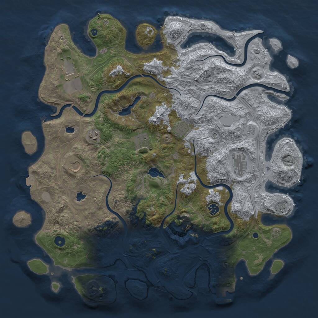 Rust Map: Procedural Map, Size: 4500, Seed: 314199576, 13 Monuments