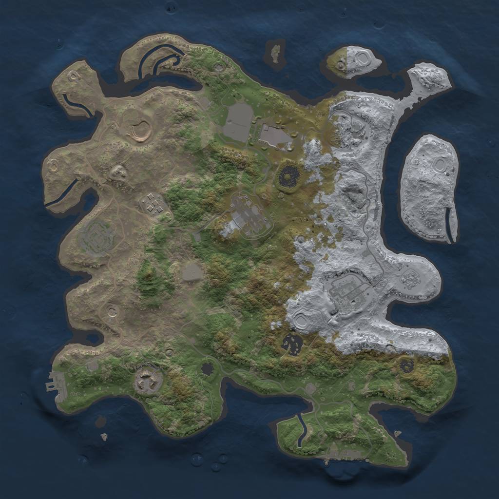 Rust Map: Procedural Map, Size: 3500, Seed: 1725917097, 16 Monuments