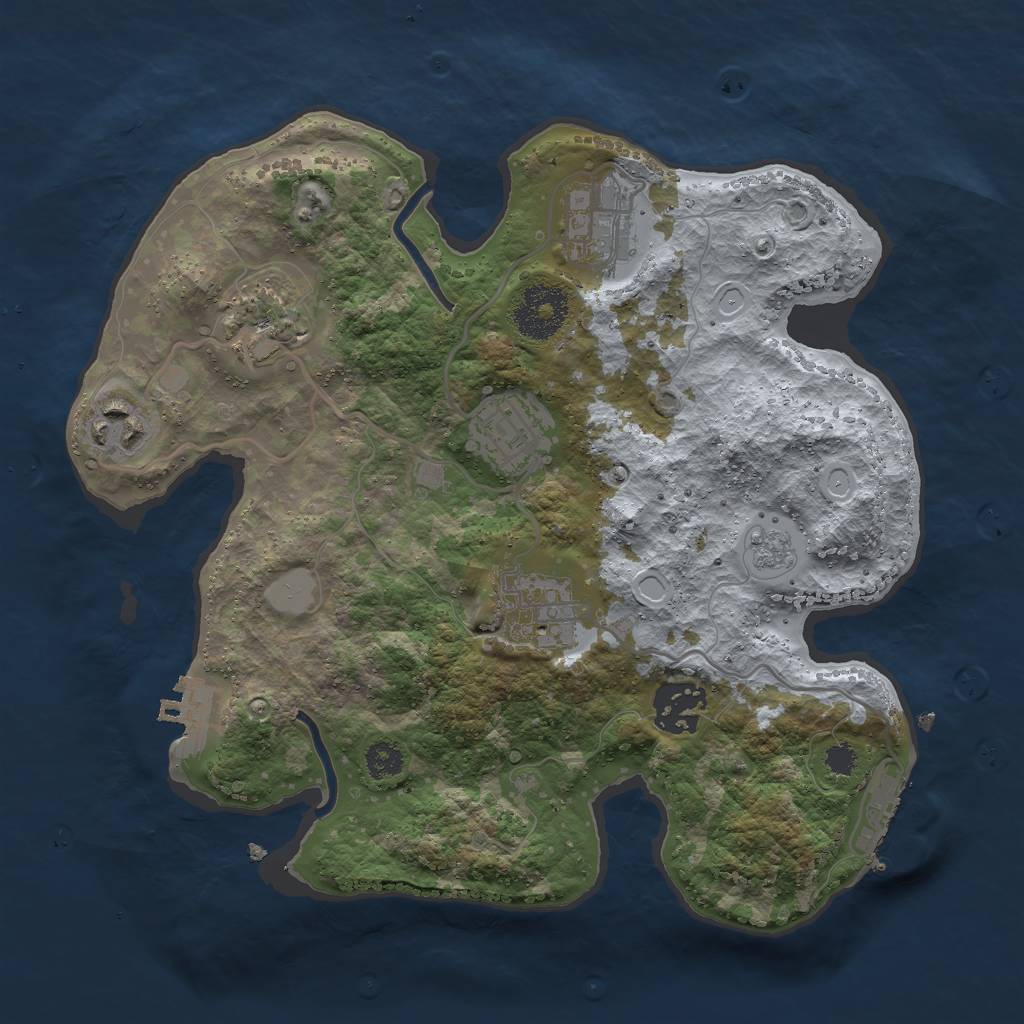 Rust Map: Procedural Map, Size: 2800, Seed: 456332523, 12 Monuments