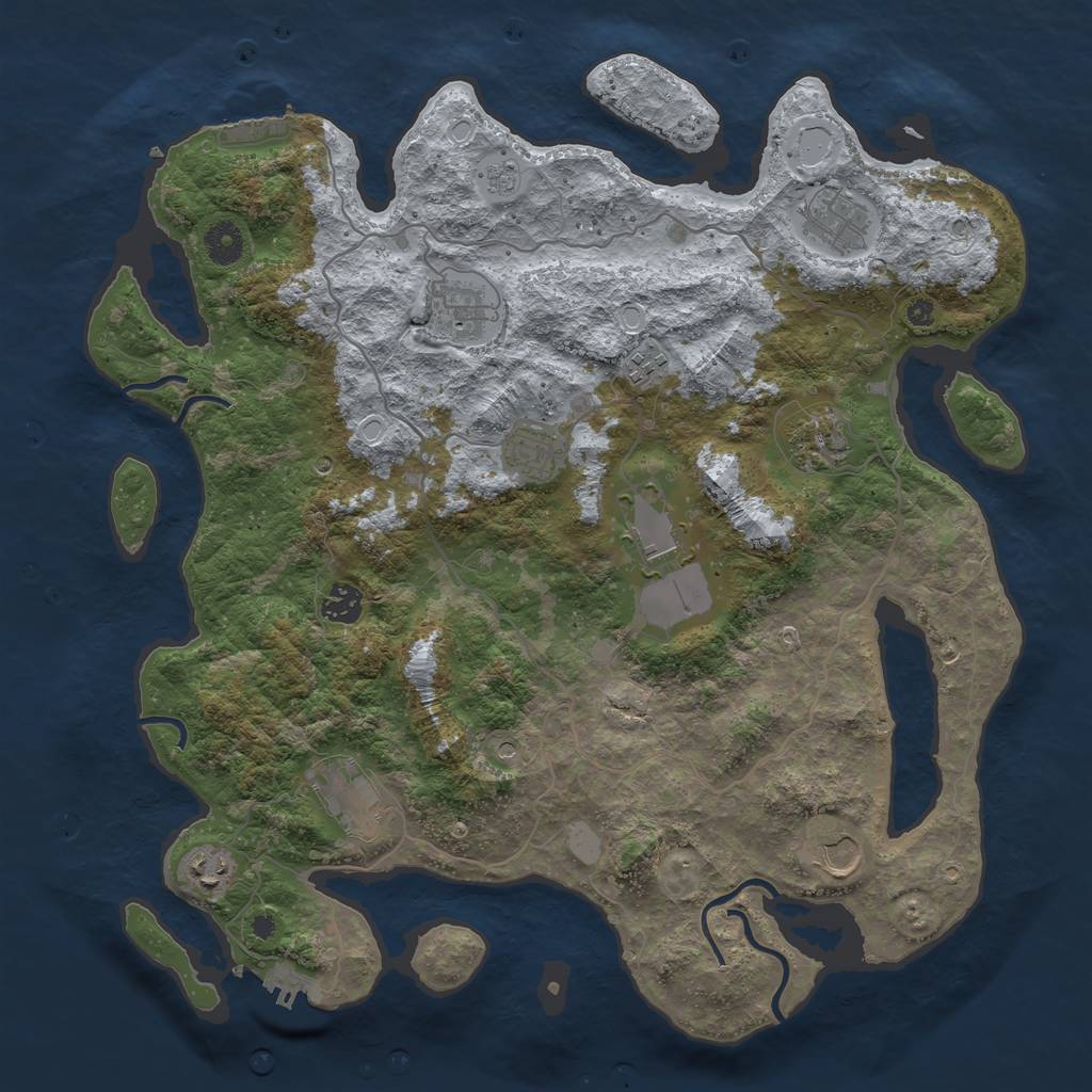 Rust Map: Procedural Map, Size: 4000, Seed: 35002, 17 Monuments