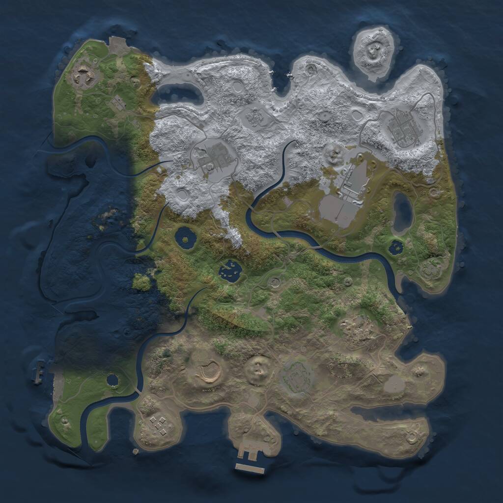 Rust Map: Procedural Map, Size: 3500, Seed: 338188022, 15 Monuments