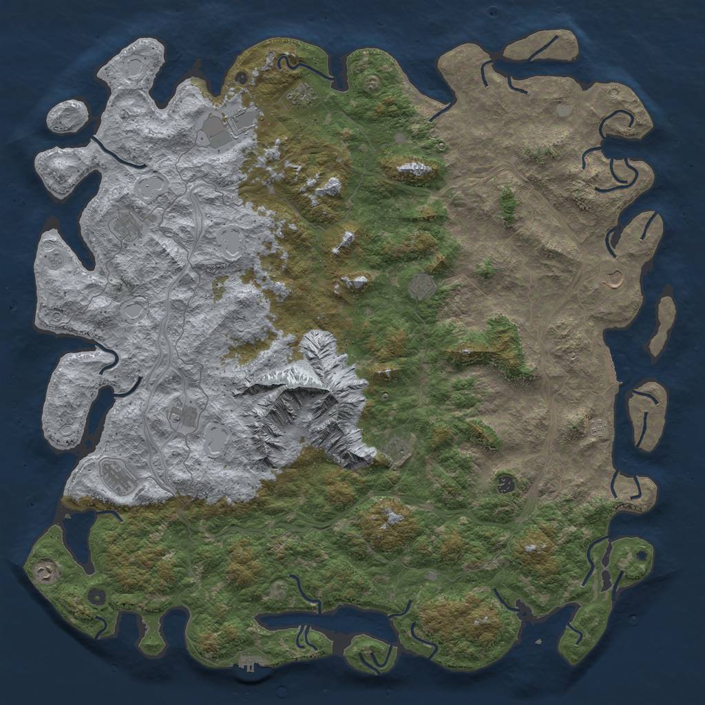 Rust Map: Procedural Map, Size: 6000, Seed: 2337628, 18 Monuments