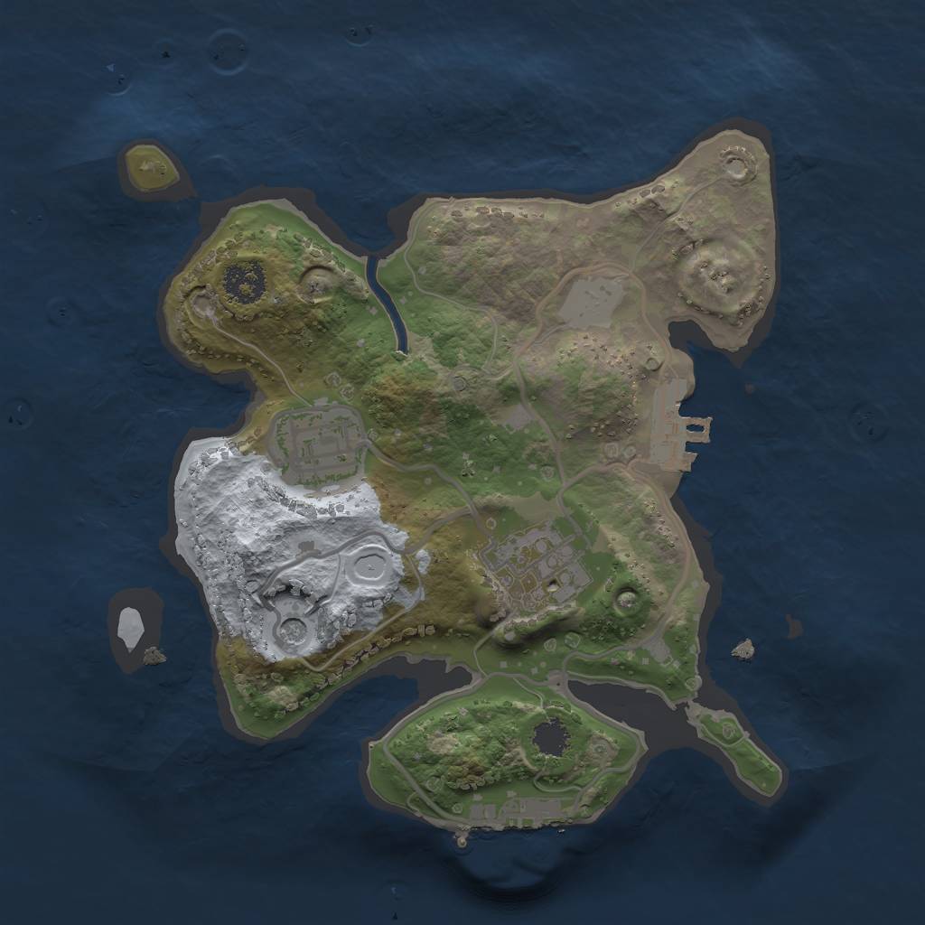 Rust Map: Procedural Map, Size: 2200, Seed: 2113396574, 8 Monuments