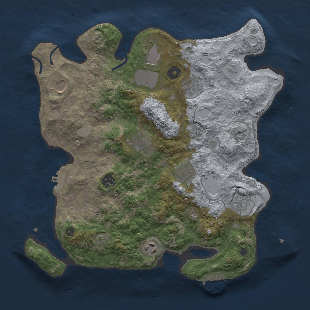 Rust Map: Procedural Map, Size: 3500, Seed: 232653522, 16 Monuments