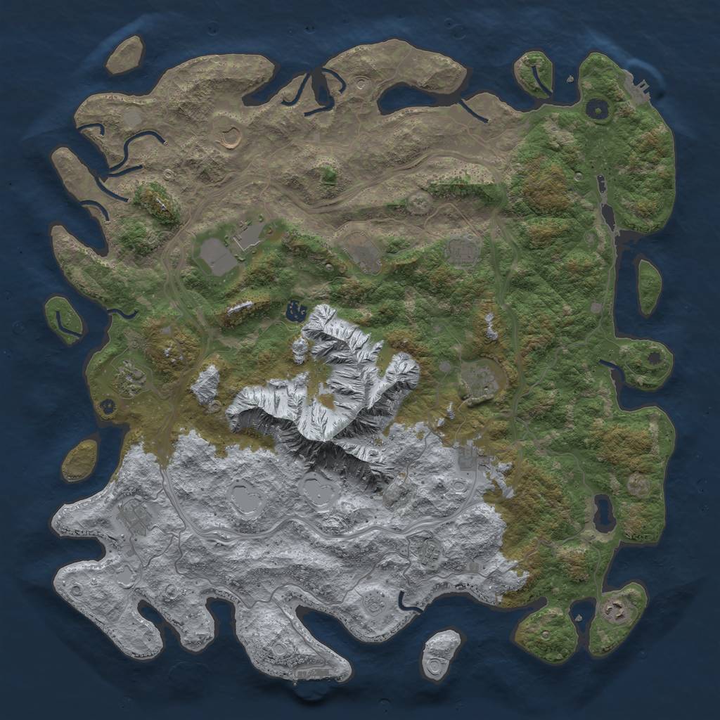 Rust Map: Procedural Map, Size: 5000, Seed: 1529297489, 18 Monuments