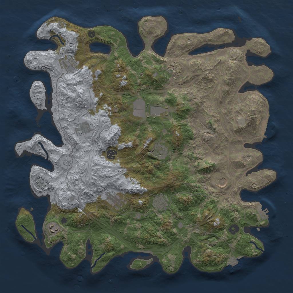 Rust Map: Procedural Map, Size: 4300, Seed: 241165, 19 Monuments