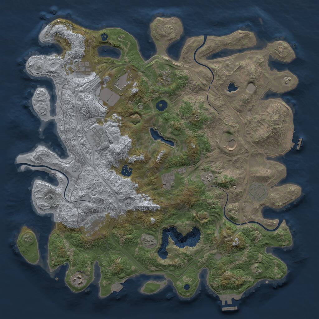Rust Map: Procedural Map, Size: 4300, Seed: 241165, 17 Monuments