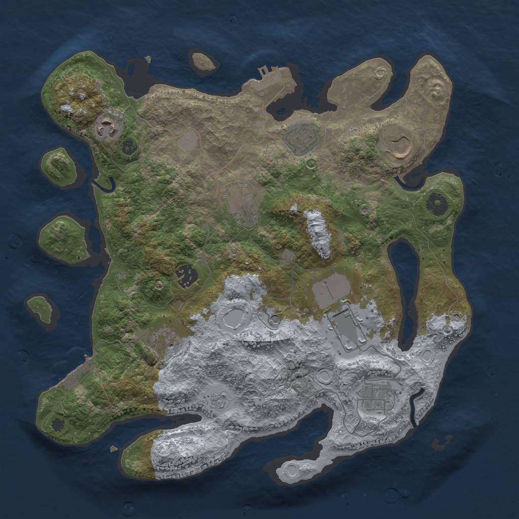 Rust Map: Procedural Map, Size: 3550, Seed: 12878919, 15 Monuments