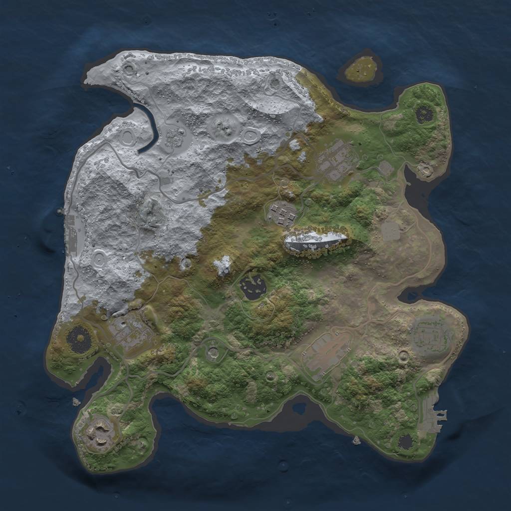 Rust Map: Procedural Map, Size: 3000, Seed: 3508127, 14 Monuments