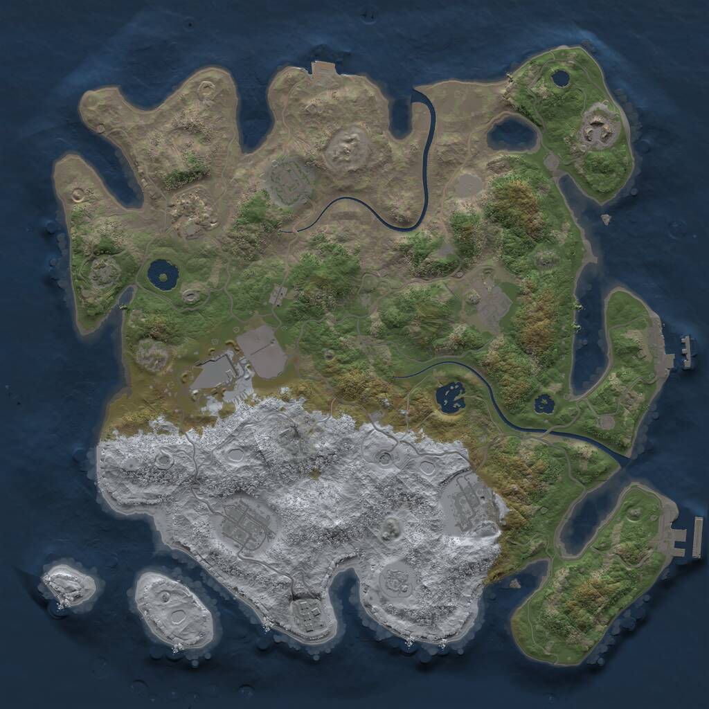 Rust Map: Procedural Map, Size: 3500, Seed: 374485139, 15 Monuments