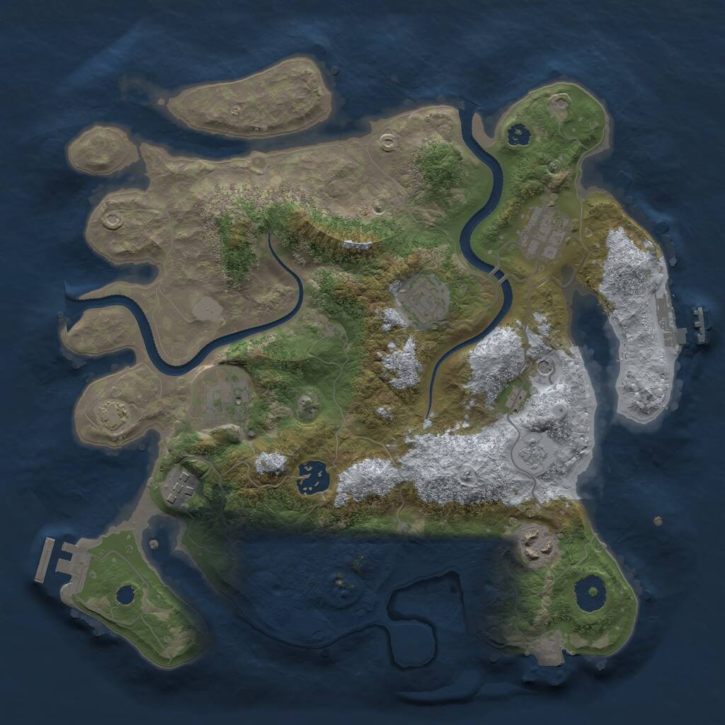 Rust Map: Procedural Map, Size: 3200, Seed: 79887489, 12 Monuments