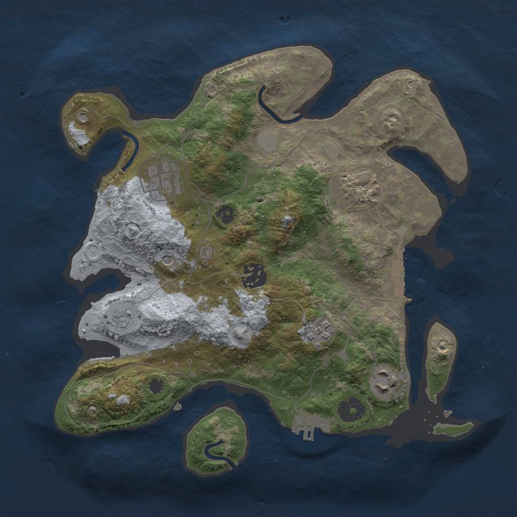Rust Map: Procedural Map, Size: 3000, Seed: 46372135, 12 Monuments