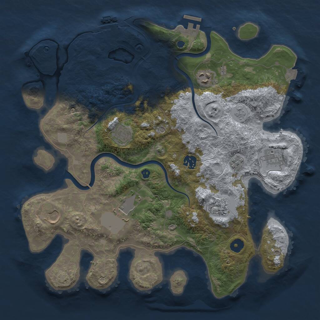 Rust Map: Procedural Map, Size: 3600, Seed: 10203, 14 Monuments