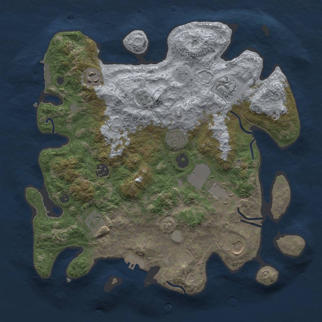 Rust Map: Procedural Map, Size: 3500, Seed: 56501348, 15 Monuments