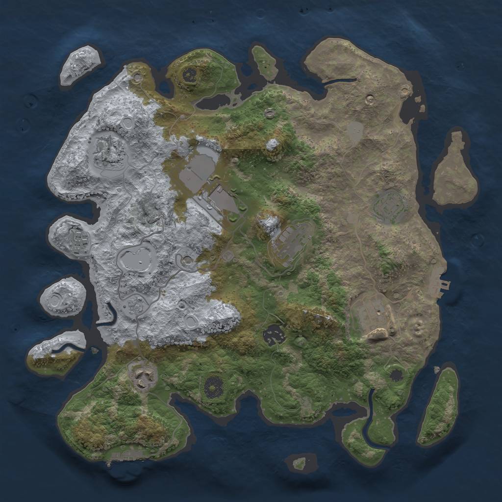 Rust Map: Procedural Map, Size: 3500, Seed: 81408340, 15 Monuments