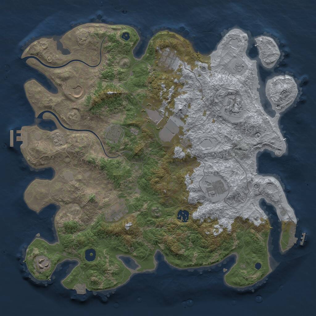 Rust Map: Procedural Map, Size: 3900, Seed: 67213004, 16 Monuments