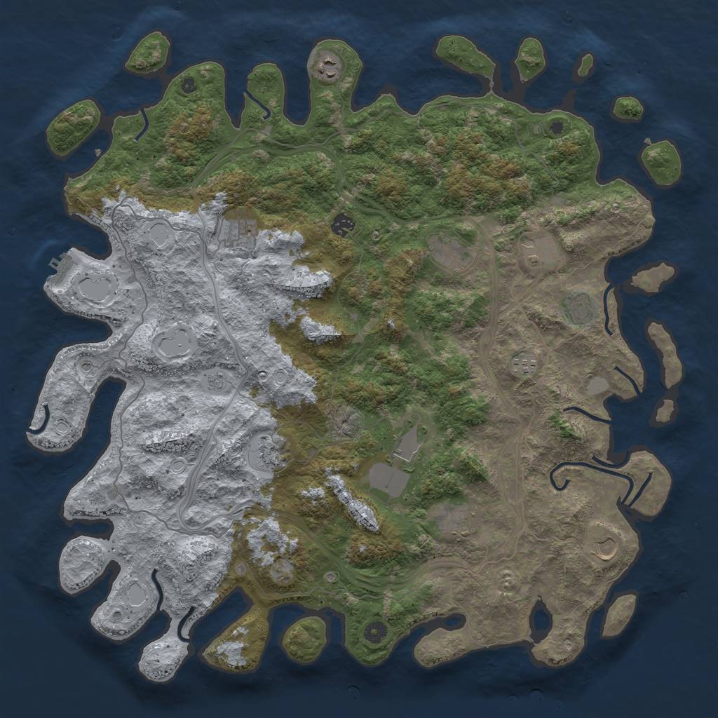 Rust Map: Procedural Map, Size: 4800, Seed: 1002923947, 17 Monuments