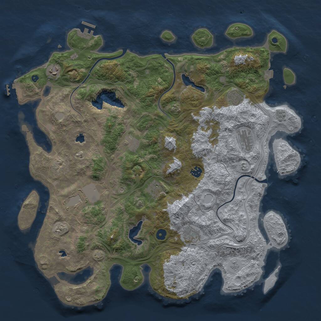 Rust Map: Procedural Map, Size: 4500, Seed: 1525499264, 15 Monuments