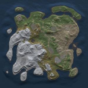 Thumbnail Rust Map: Barren, Size: 3500, Seed: 884326344, 12 Monuments