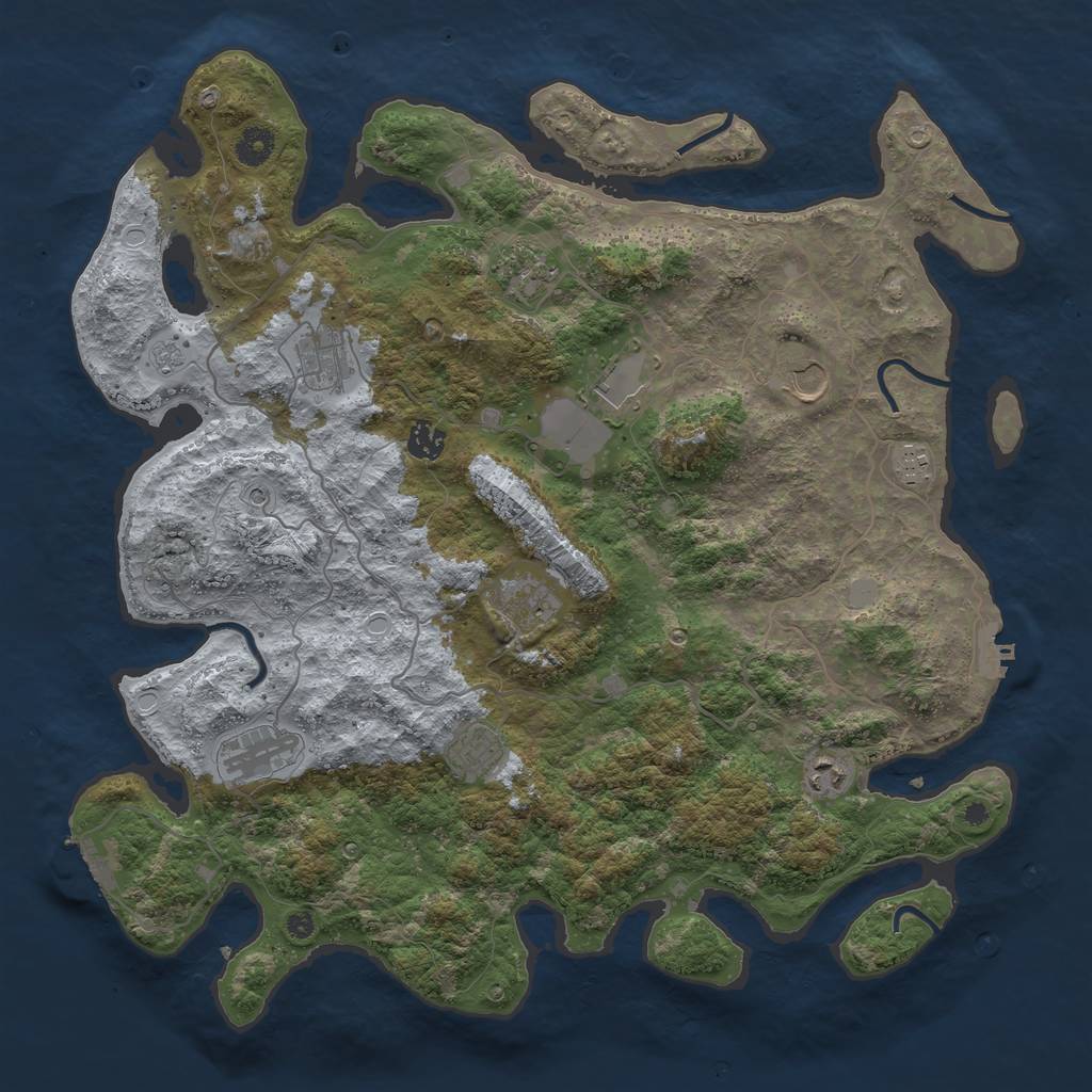 Rust Map: Procedural Map, Size: 4200, Seed: 1262, 17 Monuments