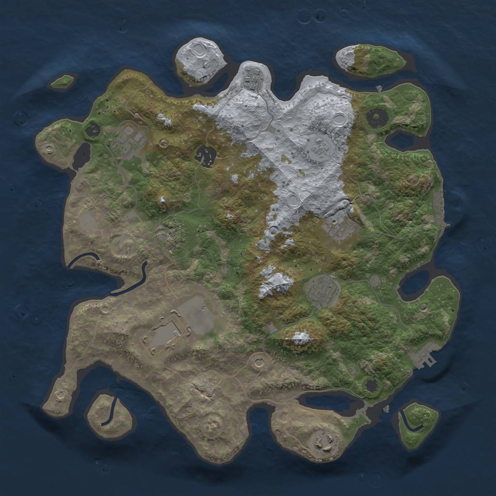 Rust Map: Procedural Map, Size: 3500, Seed: 1697931077, 15 Monuments