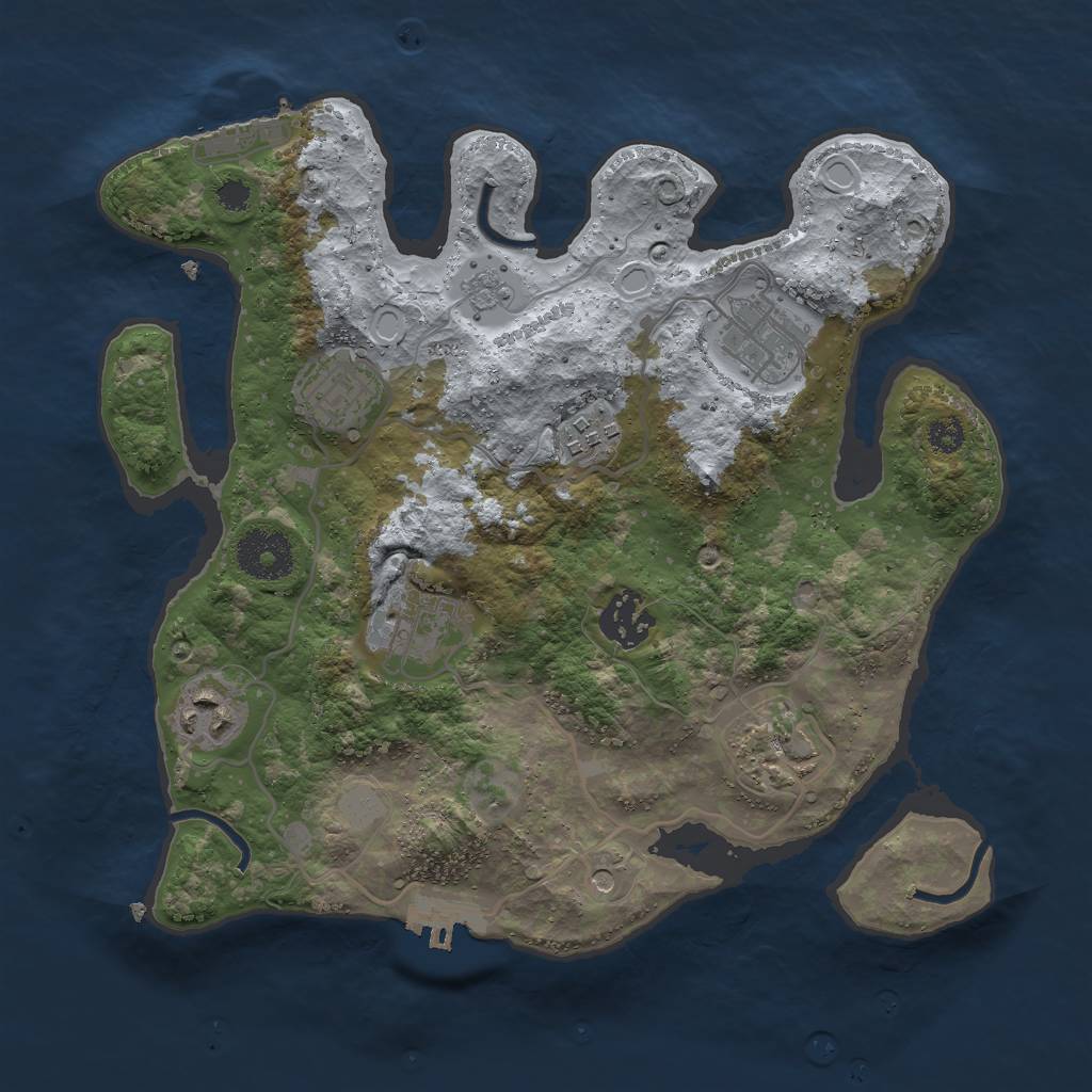Rust Map: Procedural Map, Size: 3000, Seed: 867194140, 14 Monuments
