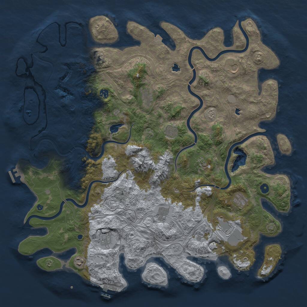 Rust Map: Procedural Map, Size: 5000, Seed: 39986, 17 Monuments