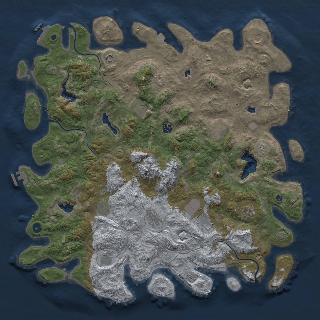 Rust Map: Procedural Map, Size: 5000, Seed: 39986, 17 Monuments