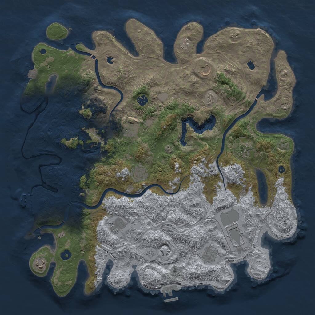 Rust Map: Procedural Map, Size: 4500, Seed: 1312744006, 16 Monuments