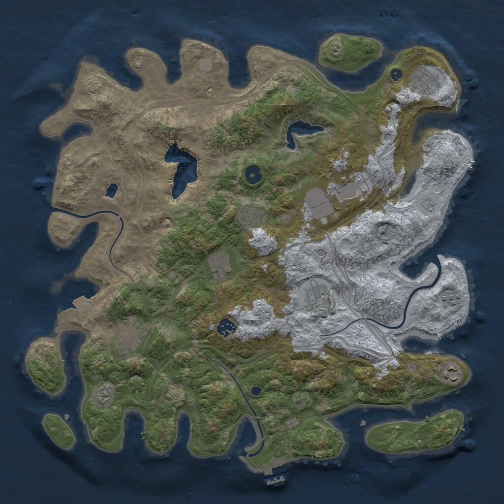 Rust Map: Procedural Map, Size: 4250, Seed: 573859219, 14 Monuments