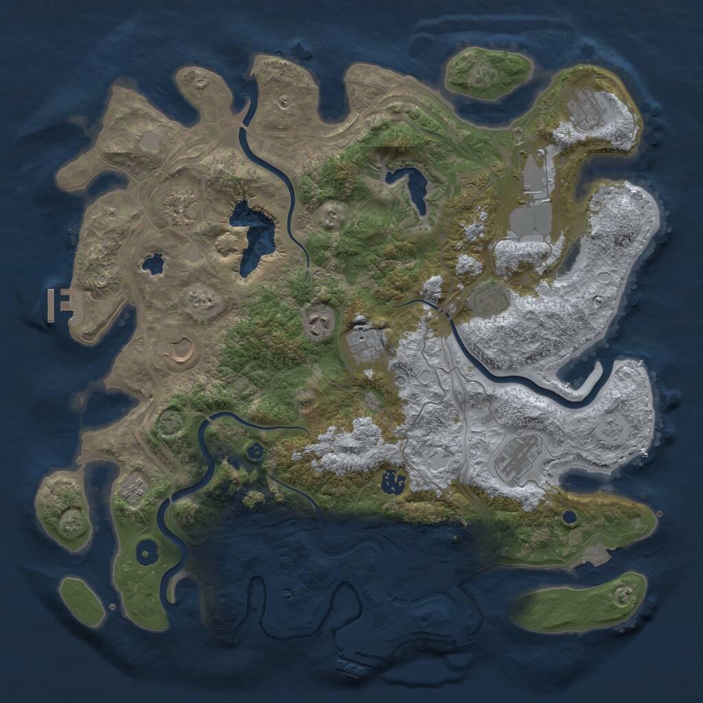 Rust Map: Procedural Map, Size: 4250, Seed: 573859219, 16 Monuments