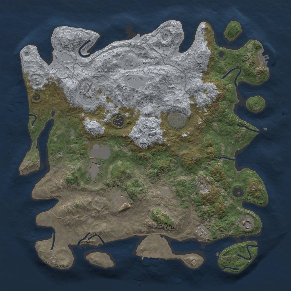 Rust Map: Procedural Map, Size: 4000, Seed: 797202987, 14 Monuments