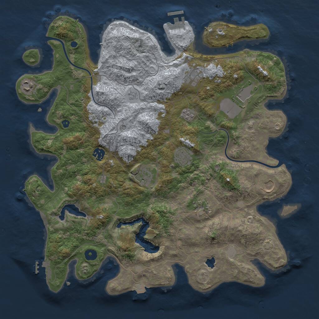Rust Map: Procedural Map, Size: 4000, Seed: 80133, 15 Monuments