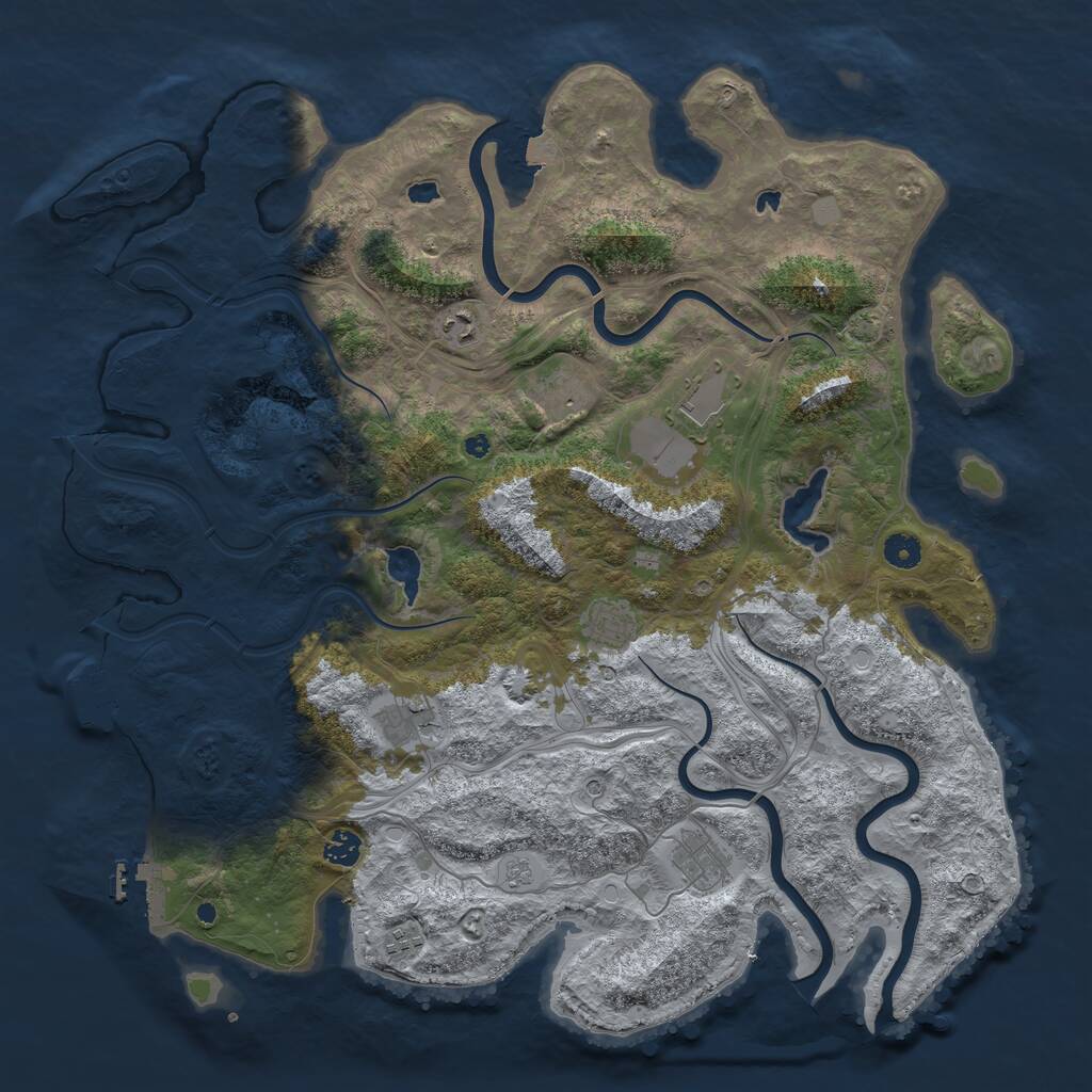 Rust Map: Procedural Map, Size: 4500, Seed: 23030201, 14 Monuments