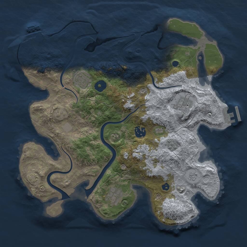Rust Map: Procedural Map, Size: 3250, Seed: 1785038783, 11 Monuments