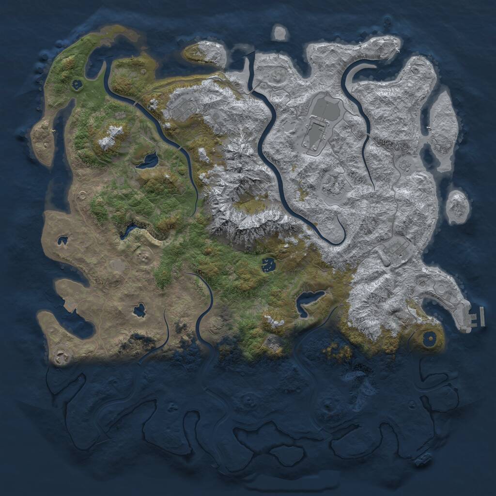 Rust Map: Procedural Map, Size: 5000, Seed: 1211, 13 Monuments