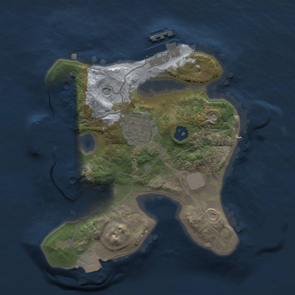 Rust Map: Procedural Map, Size: 2000, Seed: 697842633, 5 Monuments