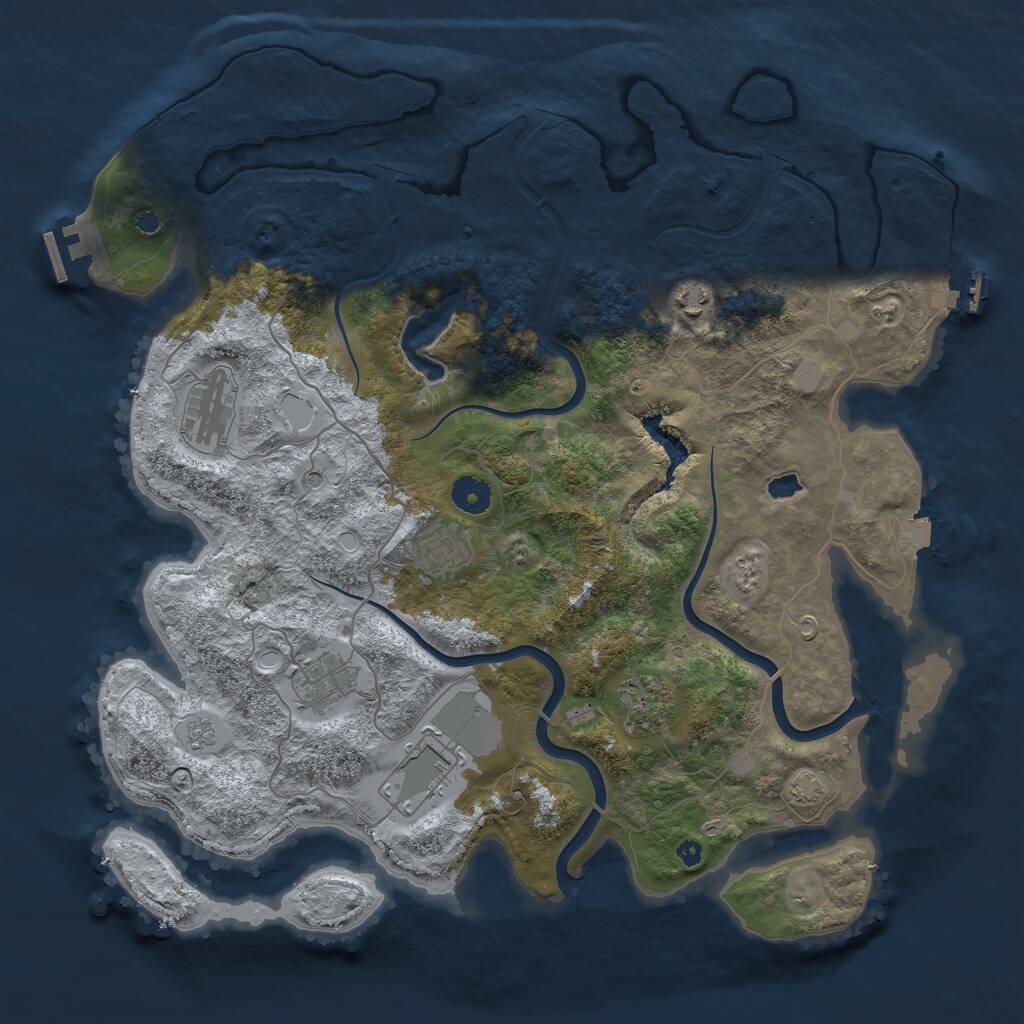Rust Map: Procedural Map, Size: 4000, Seed: 805381920, 12 Monuments