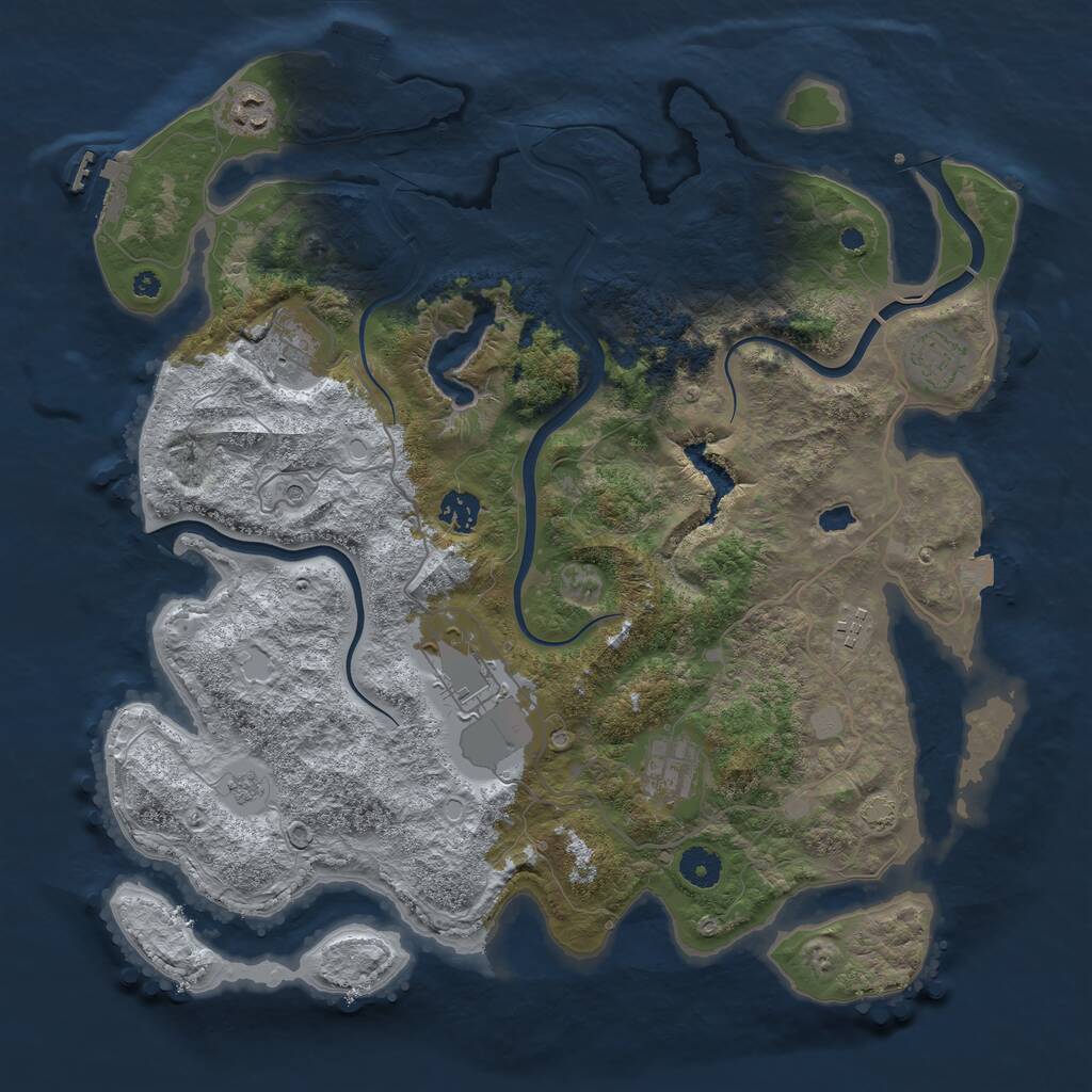 Rust Map: Procedural Map, Size: 4000, Seed: 805381920, 13 Monuments