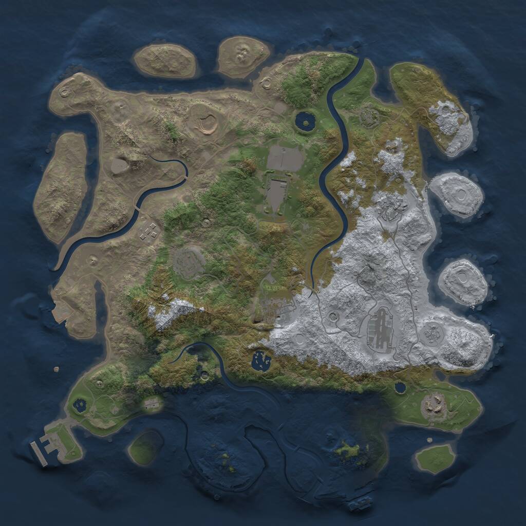 Rust Map: Procedural Map, Size: 3950, Seed: 274045710, 15 Monuments