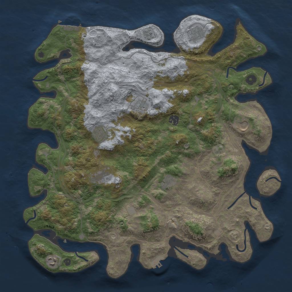 Rust Map: Procedural Map, Size: 4250, Seed: 1717504, 16 Monuments
