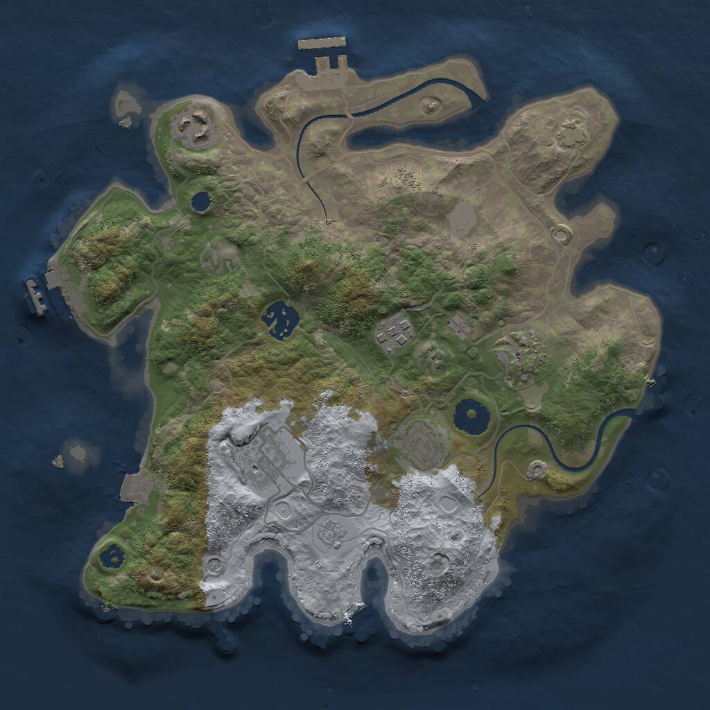 Rust Map: Procedural Map, Size: 3000, Seed: 55464578, 12 Monuments